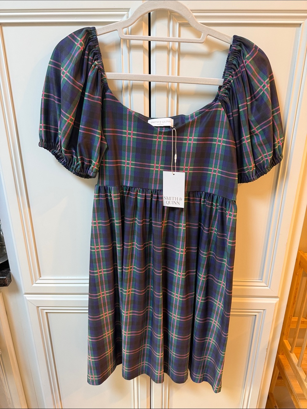 Smith & Quinn Women's Plaid Puff-Sleeve Dress